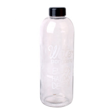 1000ml 32oz round empty fancy glass water bottle with plastic lid